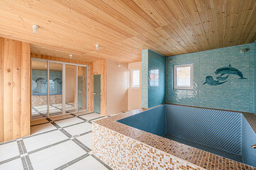 interior apartment room swimming pool in house