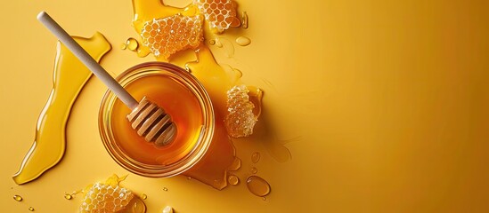 Honey mock up branding template View from above Flat lay. Copy space image. Place for adding text or design
