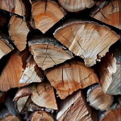 pile of firewood, stack of firewood close up