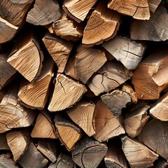 stack of wood, stack of firewood close up