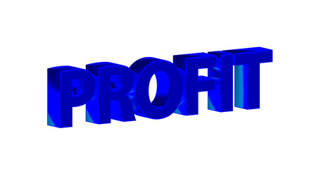 Profit - Gewinn, plakative 3D-Schrift, Business, Rendering, gerendert, Freisteller, Alphakanal