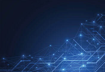 Abstract background with technology circuit board texture. Electronic motherboard illustration. Communication and engineering concept. Vector illustration