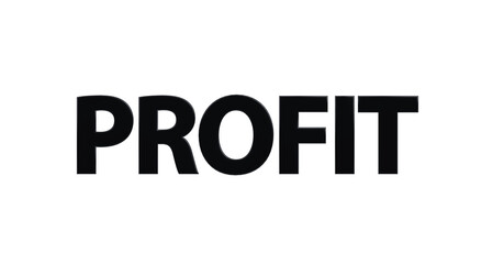 Profit - Gewinn, plakative 3D-Schrift, Business, Rendering, gerendert, Freisteller, Alphakanal
