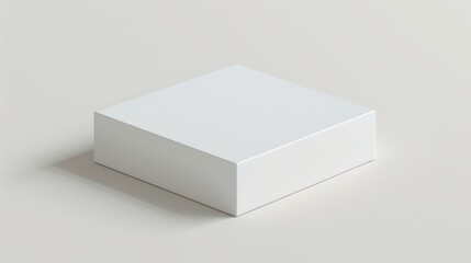 Box package mockup card blank carton white product square 3d template. Perspective paper cardboard template.  