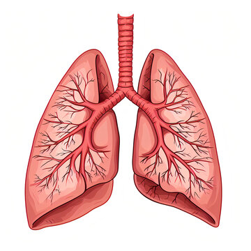 lung vector on white background