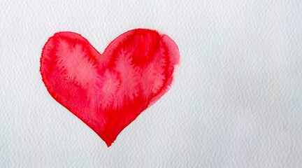 watercolour red heart on a paper