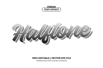 Halftone Dotted Editable Text Effect, Editable Font Style Premium Vector