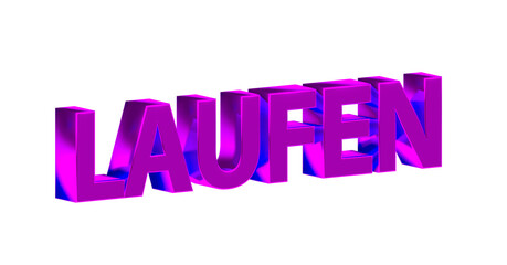 Laufen, Joggen, Laufschuhe, Fitness, Sport, Outdoor, Marathon - pinke plakative 3D-Schrift, Freisteller, Rendering
