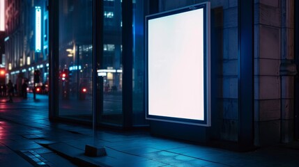 singboard mockup and template blank advertising or light box with copy space for your text message or media and content, signage in dark frame with city wall background display   