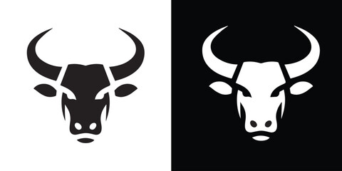 Elegance drawing art buffalo cow ox bull head logo design inspiration