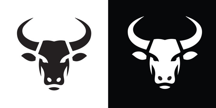 Elegance drawing art buffalo cow ox bull head logo design inspiration