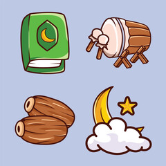 Set Of Ramadan Kareem Illustration Vector