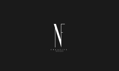 Alphabet letters Initials Monogram logo NF FN N F