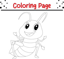 Obraz na płótnie Canvas grasshopper posing smiling coloring page