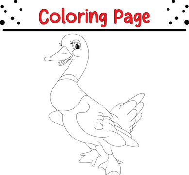 cute duck coloring page for kids
