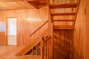 interior apartment room stairs, wooden steps staircase inside house