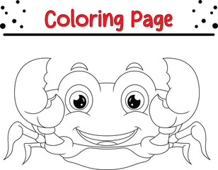 Cute crab coloring page for kids