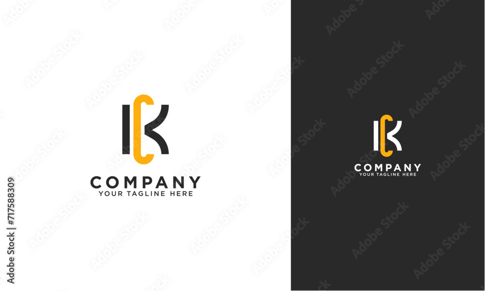 Fototapete KC or CK initial logo concept monogram,logo template designed to make your logo process easy and approachable. All colors and text can be modified.