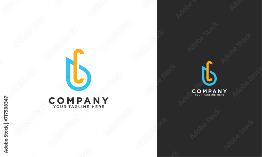 Fototapete C with water drop initial logo concept monogram,logo template designed to make your logo process easy and approachable. All colors and text can be modified