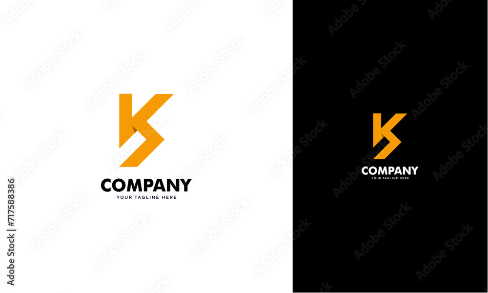 Fototapete KS or SK initial logo concept monogram,logo template designed to make your logo process easy and approachable. All colors and text can be modified