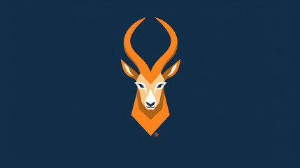 Flat vector logo of head animal, minimalist logo - obrazy, fototapety, plakaty