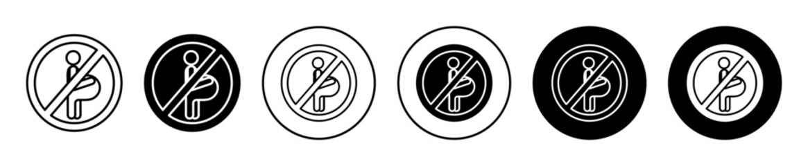 forbidden pregnant vector icon mark set symbol for web application