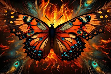 fire butterfly peacock fiery butterfly