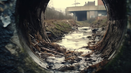 Photo of waste water pollution in the river