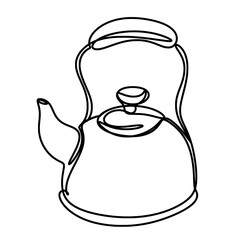 Kettle one line art drawing 