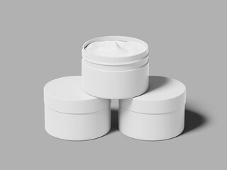 Front View Stacked Jars Packaging 3D Render Mockup