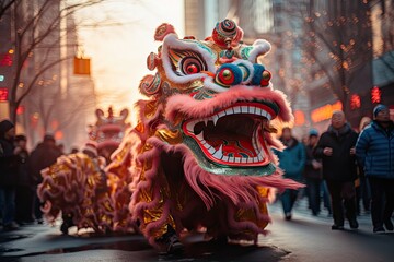 Dazzling Chinese New Year parade, Generative AI
