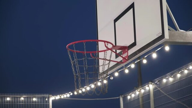 basketball hoop, close-up, basketball court