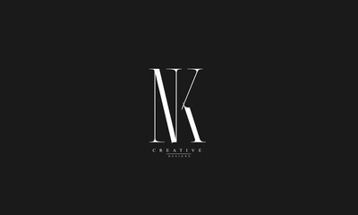 Alphabet letters Initials Monogram logo NK KN N K - obrazy, fototapety, plakaty