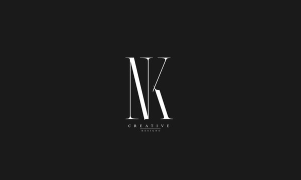 Alphabet letters Initials Monogram logo NK KN N K
