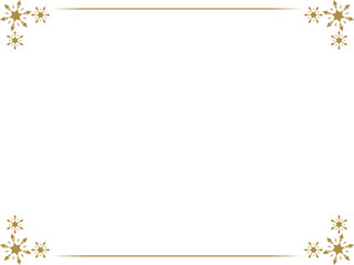 雪の結晶デザインの上下フレーム/ゴールド/イラスト/素材