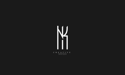 Alphabet letters Initials Monogram logo NK KN N K