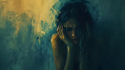 Abstract Distress Painting Art Photos with Emotional Expression