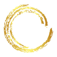 circle gold crayon vector simple sketch, isolated on white
