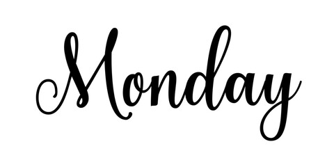 Fototapeta na wymiar Happy MONDAY – Text banner with beautiful calligraphy about a day of the week