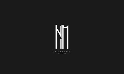 Alphabet letters Initials Monogram logo NM MN N M