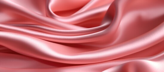 Pink silk satin with soft pleats. Copy space background