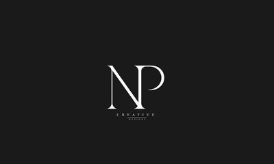 Alphabet letters Initials Monogram logo NP PN N P - obrazy, fototapety, plakaty