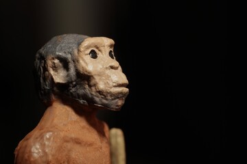 miniature figurine portrait of a primitive caveman