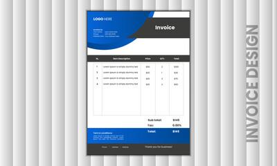 Unique and modern invoice design template