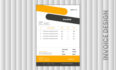 Unique and attractive invoice design for business
