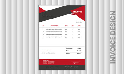 Unique and attractive invoice design for business