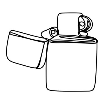 recommend clip art: Metal gas lighter continuous line art drawing