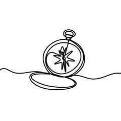 Compass one continuous line drawing
