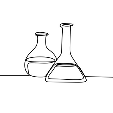 recommend clip art: Lab experiment tools continuous one line art drawing 