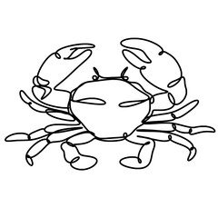 Crab  one line drawing 
